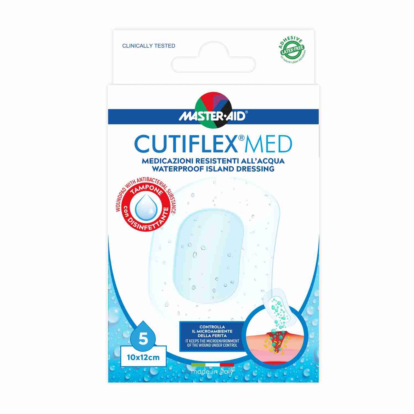 CUTIFLEX®MED - steriler Dusch-Wundverband, wasserfest & antibakteriell - 10 x 12 cm