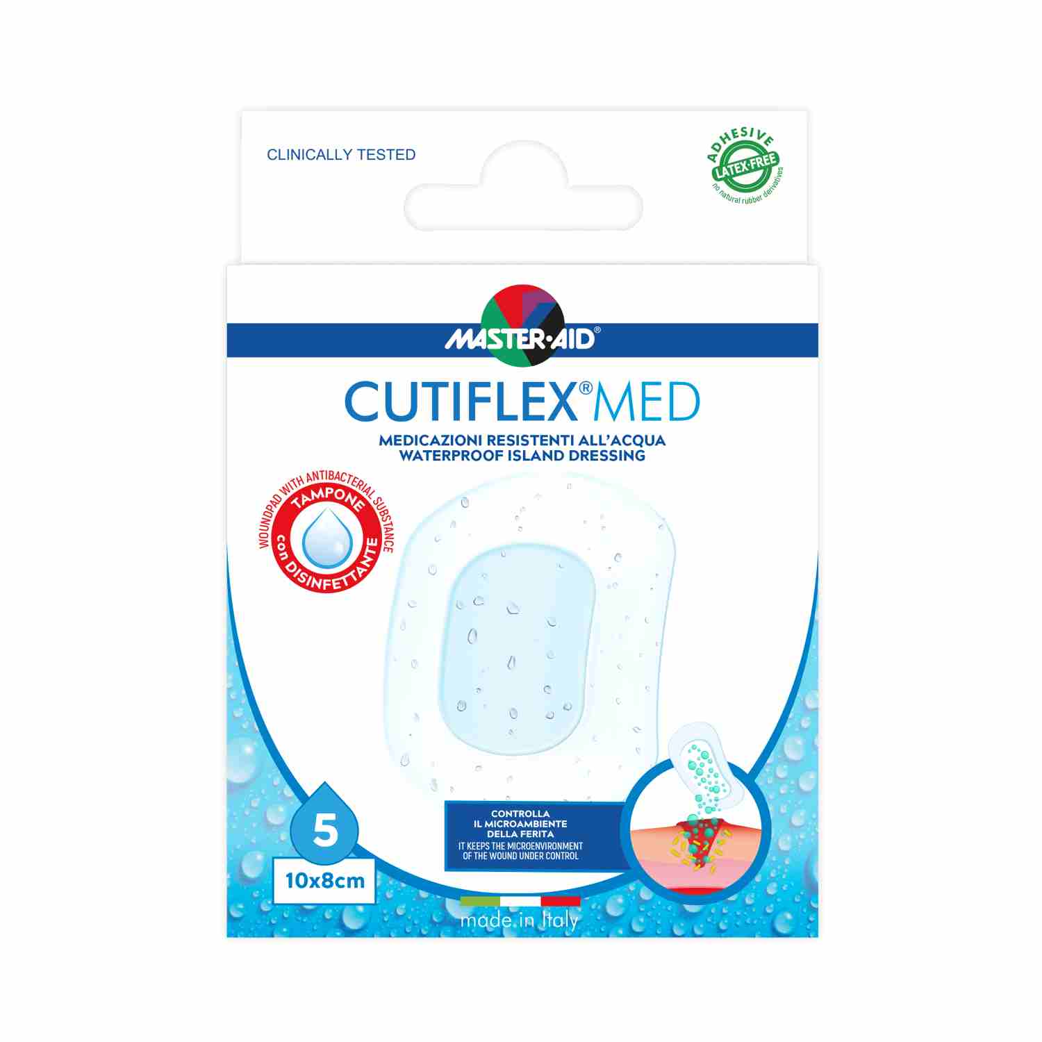 CUTIFLEX®MED - steriler Dusch-Wundverband, wasserfest & antibakteriell - 8 x 10 cm