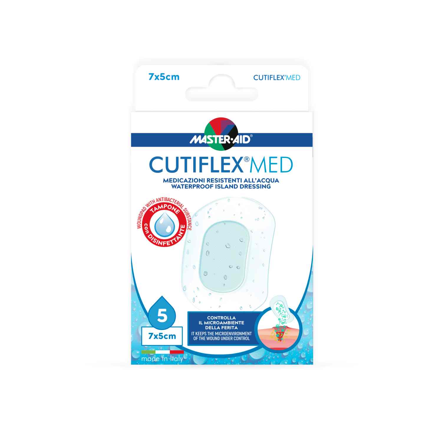 CUTIFLEX®MED - steriler Dusch-Wundverband, wasserfest & antibakteriell - 5 x 7 cm