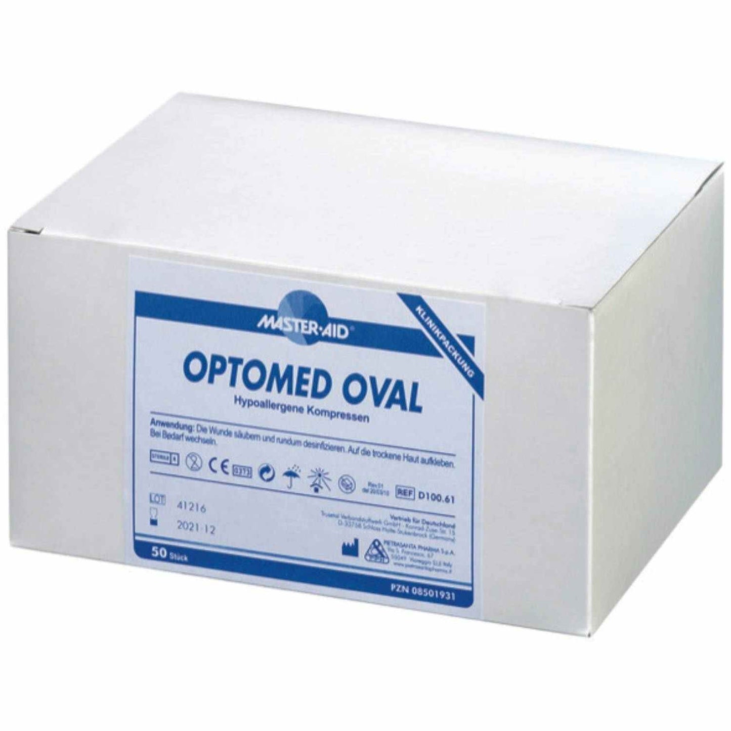 OPTOMED OVAL - steriler ovaler Wundverband mit sehr saugfähiger Wundauflage, 9,5 x 6,5 cm - 50 Stück