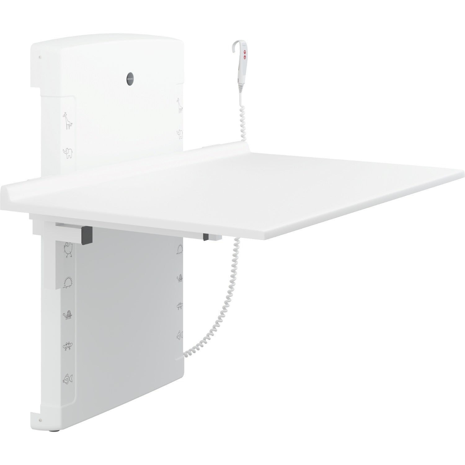 Pressalit Care Wickeltisch Hochklappbar, verstellbar bis Bodennähe! 1400 mm, 75 kg Last - R8672000
