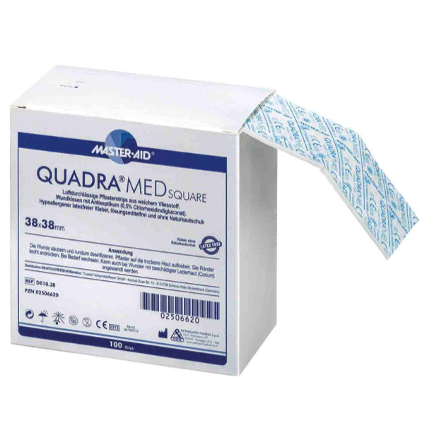 QUADRA®MED SQUARE - antiseptische & sanft schützende Wundauflage - quadratisch, 100 Stk.