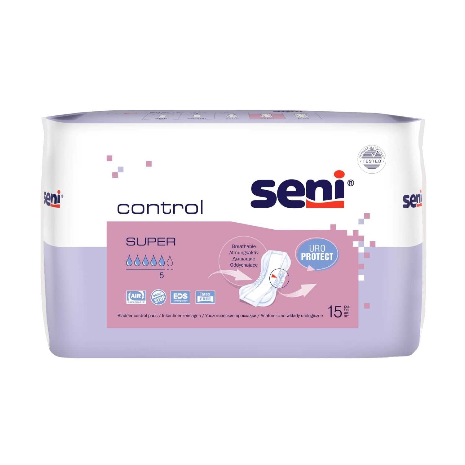 Seni Control Super - Einlagen bei mittlerer Inkontinenz (Unisex), 780 ml