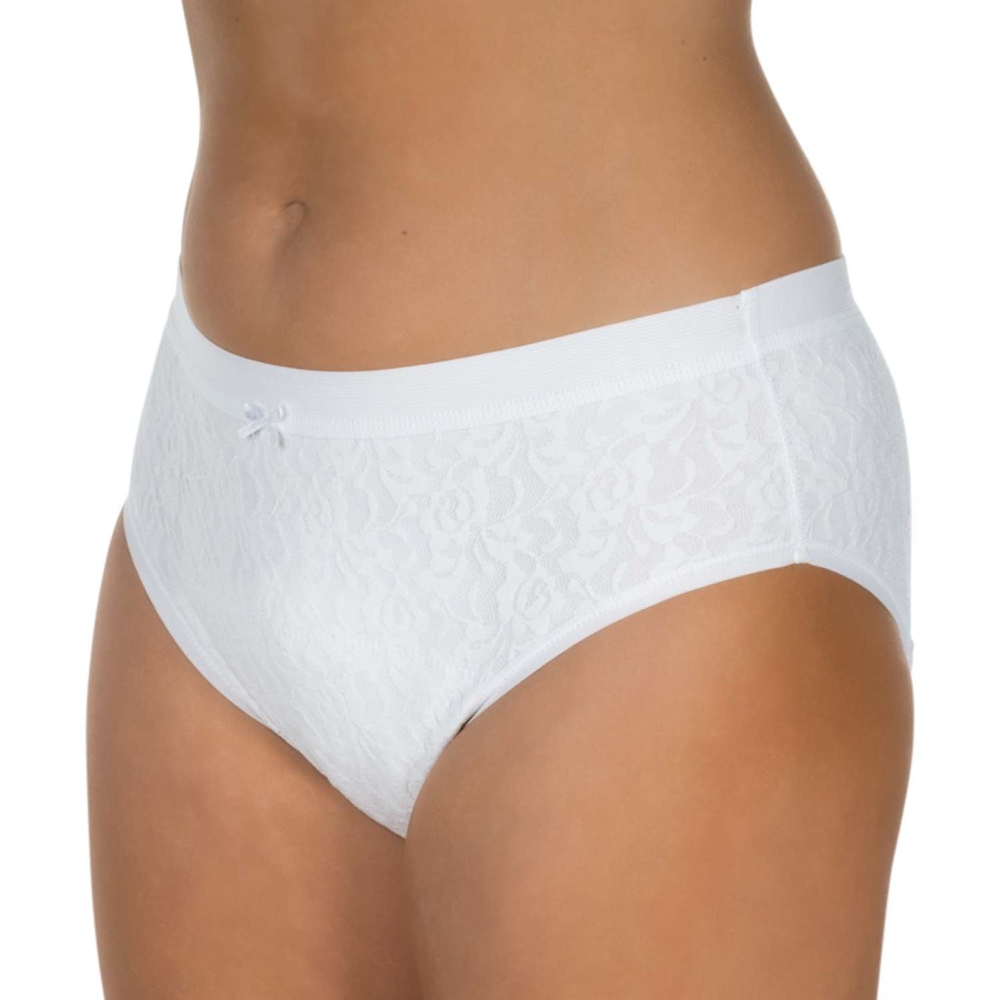 Suprima Inkontinenz-Slip 1267, Spitzenslip LaDonna mit Wäscheschutz - weiß & schwarz, Gr. S-XL