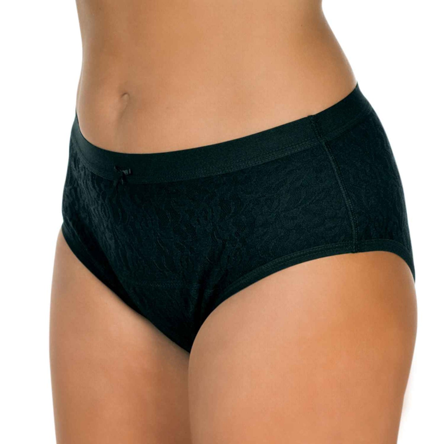 Suprima Inkontinenz-Slip 1267, Spitzenslip LaDonna mit Wäscheschutz - weiß & schwarz, Gr. S-XL