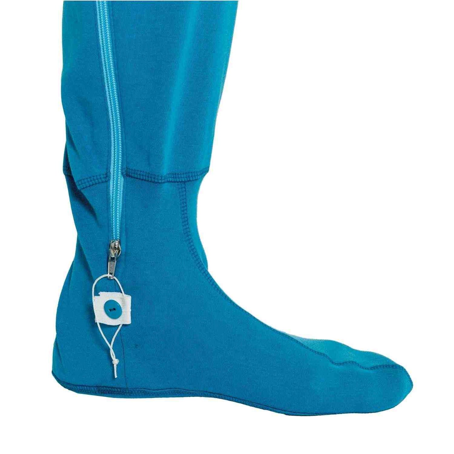 Suprima 4709 080, Pflegeoverall 100% BW, lang, Bein-RV, Rücken-RV, mit Fuß, unisex, petrol, Gr. S-XL